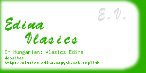 edina vlasics business card